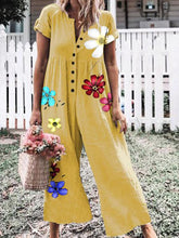 Load image into Gallery viewer, Romantic Pastoral Floral Casual Loose Jumpsuit