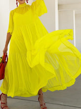 Load image into Gallery viewer, Sexy Solid Color Turtleneck Short Sleeve Dress