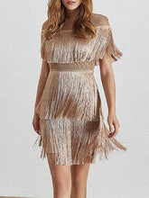 Load image into Gallery viewer, Sexy Fringed Hollow Party Dress