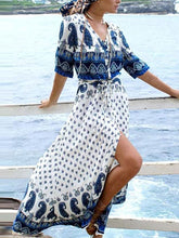 Load image into Gallery viewer, V-Neck Printed Bohemian Dress