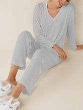 Load image into Gallery viewer, Home Solid Color V-neck Two-piece Suit