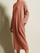 Load image into Gallery viewer, Fashion Round Neck Solid Color Casual Dress