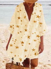 Load image into Gallery viewer, Bohemian Loose Casual V-Neck Star Dress