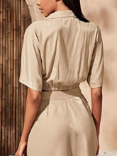 Load image into Gallery viewer, Women's Elegant Lapel Top and High Fork Dress Suits