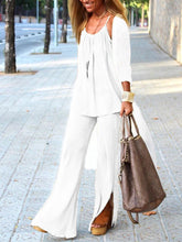 Load image into Gallery viewer, Casual Loose Suspenders Blouse Pants Coat Three-piece set