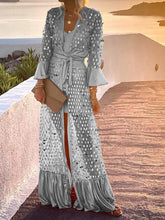 Load image into Gallery viewer, Graceful Ruffle Tie Maxi Dress