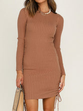 Load image into Gallery viewer, Sexy Solid Color Round Neck Long Sleeve Dress