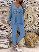 Load image into Gallery viewer, Leopard Love Pattern Loose Top and Pants Two-piece Sets