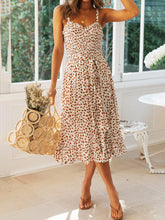 Load image into Gallery viewer, Lace-up Printed Casual Dress