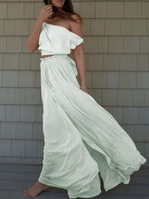 Load image into Gallery viewer, Off Shoulder Short Top and Loose Dress Women's Suit