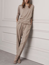 Load image into Gallery viewer, Casual Solid Color Round Neck Two-piece Suit