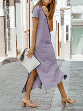 Load image into Gallery viewer, Solid Color V-Neck Dress