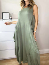 Load image into Gallery viewer, Elegant Loose Solid Color Sleeveless Casual Dress