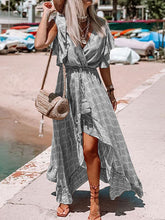 Load image into Gallery viewer, V-neck Ruffled Printed Maxi Dresses