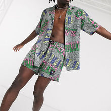 Load image into Gallery viewer, Men'S Summer Colorblock Striped Loose Suit