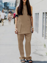 Load image into Gallery viewer, Sleeveless Top Trousers Casual Suit