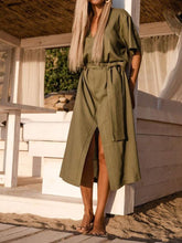 Load image into Gallery viewer, Solid Color Split Dress