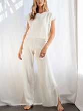 Load image into Gallery viewer, Simple Casual Loose Short Sleeve Top Pants Knitted Suit