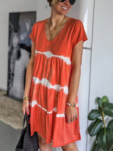 Load image into Gallery viewer, Striped Short Sleeve V-Neck Dress