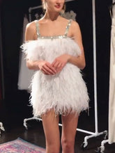 Load image into Gallery viewer, Fashion Solid Color Furry Sling Mini Dress