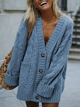 Load image into Gallery viewer, Knitted Solid Color Padded Pocket Coat