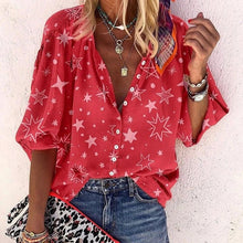 Load image into Gallery viewer, Bohemian Casual Loose Star Print Shirt
