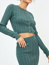 Load image into Gallery viewer, Casual Solid Color Long Sleeve Round Neck Two-piece Suit