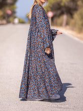 Load image into Gallery viewer, Leopard V-Neck Casual Long Sleeve Dress