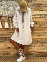 Load image into Gallery viewer, Fashionable Solid Color Puffy Sleeve Dress