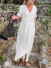 Load image into Gallery viewer, Pure Color V-Neck Casual Dress