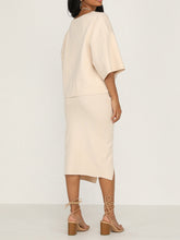 Load image into Gallery viewer, Solid Color Sets Loose Blouse Split Skirt Two-piece Suit