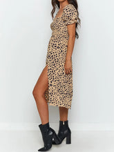 Load image into Gallery viewer, Off-the-shoulder Printed Split Midi Dress