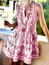 Load image into Gallery viewer, Casual Print V-Neck Sleeveless Dress