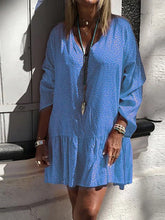 Load image into Gallery viewer, Polka Dot Printed Long Sleeve Casual Dress