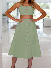 Load image into Gallery viewer, Casual Solid Color Sling Sleeveless Two-piece Suit