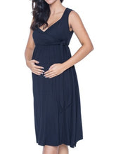 Load image into Gallery viewer, Casual Solid Color V-neck Sleeveless Pregnant Women Dress
