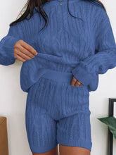 Load image into Gallery viewer, Long Sleeve Sweater Casual Shorts Knit Set