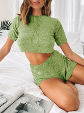 Load image into Gallery viewer, Fashion Casual Solid Color Short Two-piece Suit