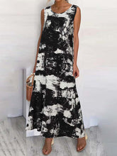Load image into Gallery viewer, Round Neck Printed Tie-dye Sleeveless Casual Dress
