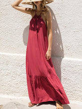 Load image into Gallery viewer, Summer Pure Color Halter Dress