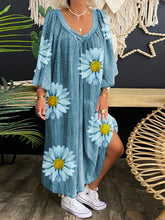 Load image into Gallery viewer, Fashion Daisy Print Casual Dress