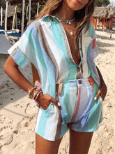 Load image into Gallery viewer, Sexy V Collar Stripe Suit