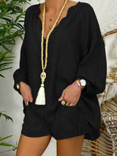 Load image into Gallery viewer, Fashionable Simple Casual Loose V Neck Shirt Shorts Suit