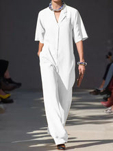 Load image into Gallery viewer, Fashion Casual Solid Color Lapel Jumpsuit