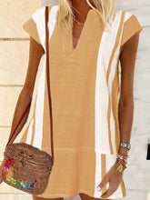 Load image into Gallery viewer, Bohemian Casual Loose V Neck Striped Dress