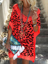 Load image into Gallery viewer, Vintage Bohemian Loose Lace Leopard Dress