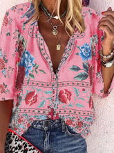 Load image into Gallery viewer, Bohemian Loose Casual Floral Shirt