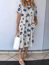 Load image into Gallery viewer, Casual Little Flower Print Pocket Dress