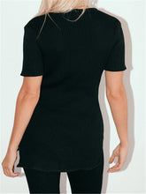 Load image into Gallery viewer, Round Neck Short Sleeve Knitted Loose Suit