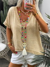 Load image into Gallery viewer, Simple Casual Loose V-Neck Short Sleeve Top